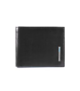 Blue Square - Portefeuille pour homme avec compartiment pour pièces de monnaie et cartes de crédit en noir