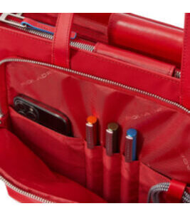Sacoche pour laptops en tissu recyclé pour femmes, rouge