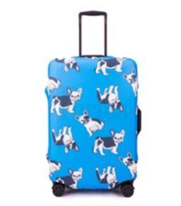 Housse de valise Bleu avec Chiens Moyen (55-60 cm)