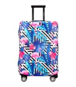 Housse de valise Black & White Stripes Flamingo Large (65-70 cm)