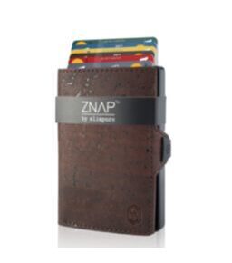 Portefeuille ZNAP en cuir liège brun pour 12 cartes