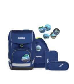 Ergobag Cubo - Set sac à dos scolaire 5 pièces ours lumière bleue