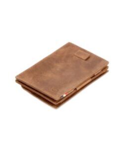 Cavare - Portefeuille Magic en cuir brossé marron avec compartiment pour la monnaie