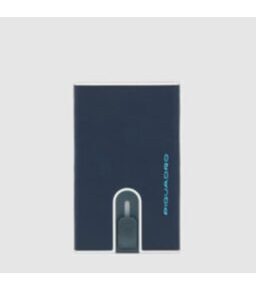 Blue Square - Porte-cartes de crédit avec système coulissant en bleu