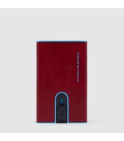 Blue Square - Portefeuille compact pour billets et cartes de crédit en rouge