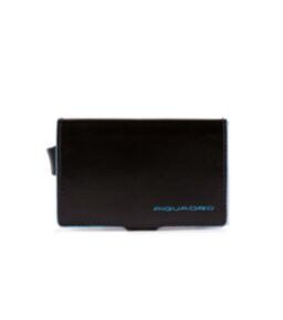 Blue Square - Porte-cartes de crédit double avec système coulissant en noir