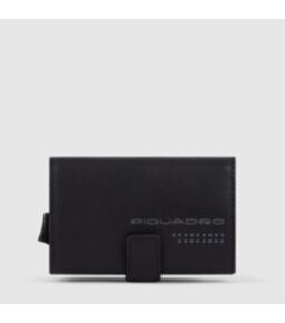 Urban - Porte-cartes de crédit en métal et cuir noir