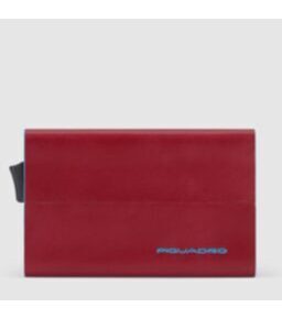 Blue Square - Porte-cartes de crédit avec poche extérieure rouge