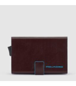 Blue Square - Porte-cartes de crédit double en acajou