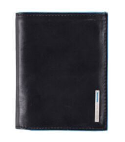 Blue Square - Portefeuille format vertical avec compartiment pour monnaie dure en noir