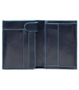 Blue Square - Portefeuille format vertical avec compartiment pour monnaie dure en bleu