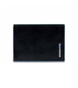 Blue Square - Portefeuille pour homme avec fenêtre à rabat pour carte d'identité en noir