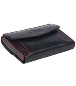 Furbo Porte-cartes de crédit Cuir Noir/Rouge avec papier et compartiment pour la monnaie