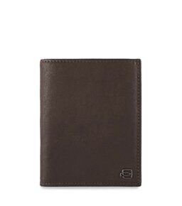 Black Square - Portefeuille format vertical avec compartiment pour monnaie dure en marron foncé