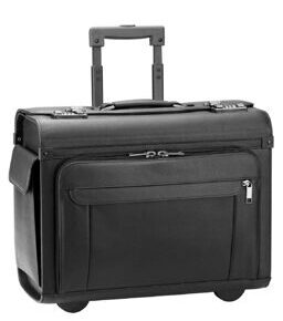 Business & Travel, valise de pilote en cuir, noir