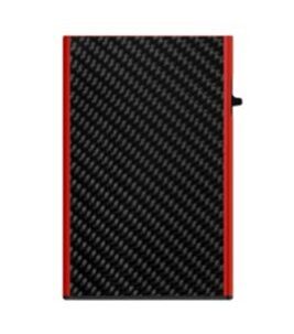 Portefeuille Click & Slide en fibre de carbone Noir/Rouge