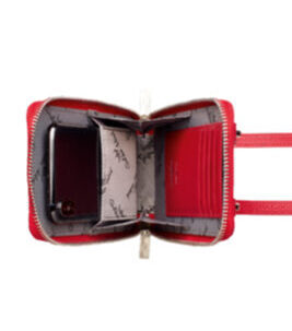 Palma - Sac à bandoulière pour portable avec fermeture éclair rouge