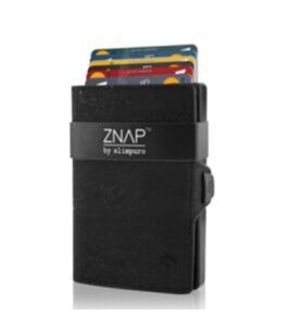 Portefeuille ZNAP liège cuir noir pour 8 cartes