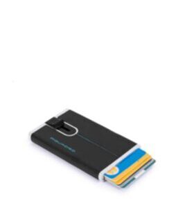 Blue Square - Porte-cartes de crédit avec système coulissant en noir