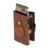 Porte-cartes RFID Furbo en cuir avec compartiment pour billets et étui AirTag marron foncé 2