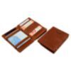Cavare - Portefeuille Magic en cuir vintage avec compartiment pour la monnaie en marron javel 4