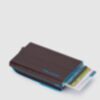 Blue Square - Porte-cartes de crédit avec compartiment extérieur en acajou 2