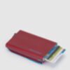 Blue Square - Porte-cartes de crédit avec poche extérieure rouge 2
