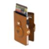 Porte-cartes RFID Furbo en cuir avec compartiment pour billets et étui AirTag jaune miel 2