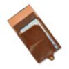 Porte-cartes RFID Furbo en cuir avec compartiment pour billets et étui AirTag marron foncé 4