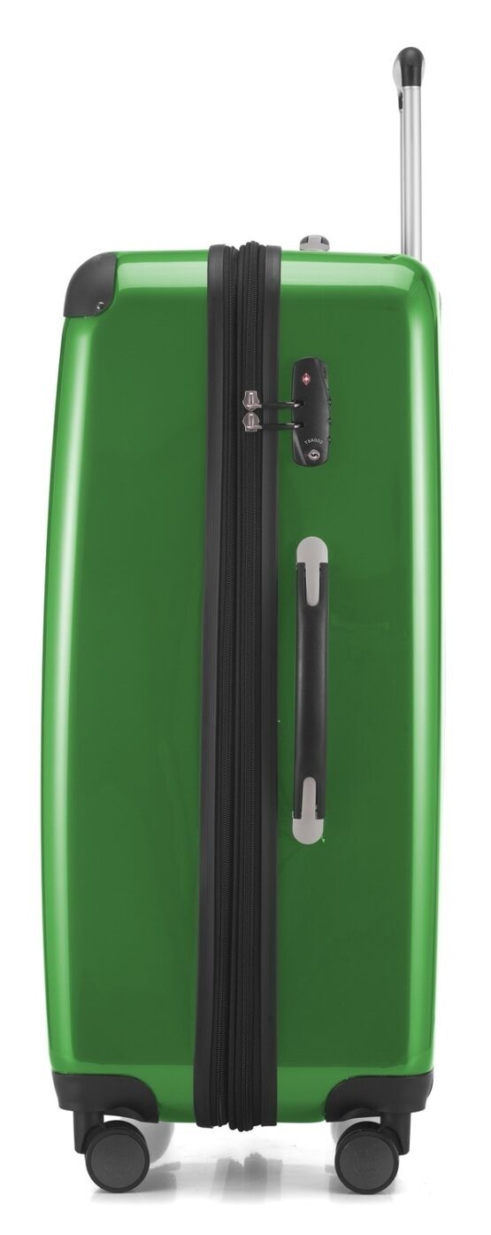 Alex, Valise rigide avec TSA surface brillante, vert