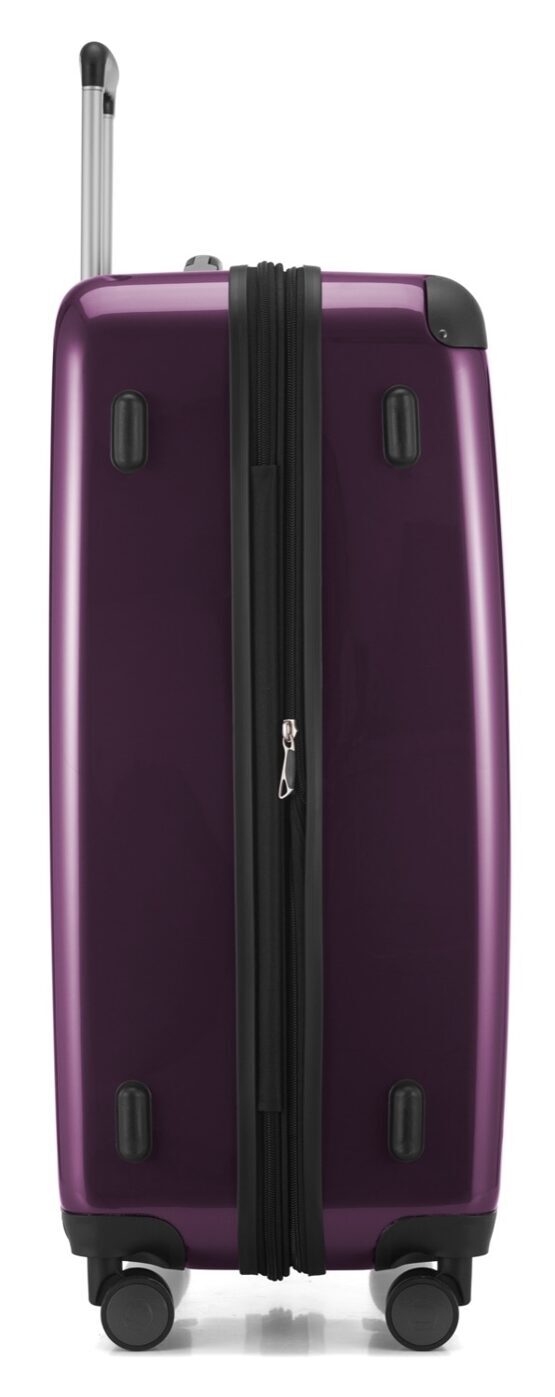 Alex, Valise rigide avec TSA surface brillante, aubergine