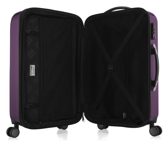Alex, bagage à main rigide avec TSA surface brillante, aubergine
