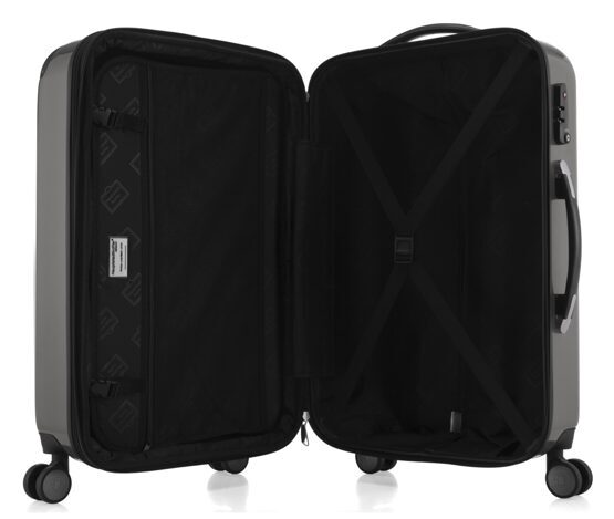 Alex, bagage à main rigide avec TSA surface brillante, titan