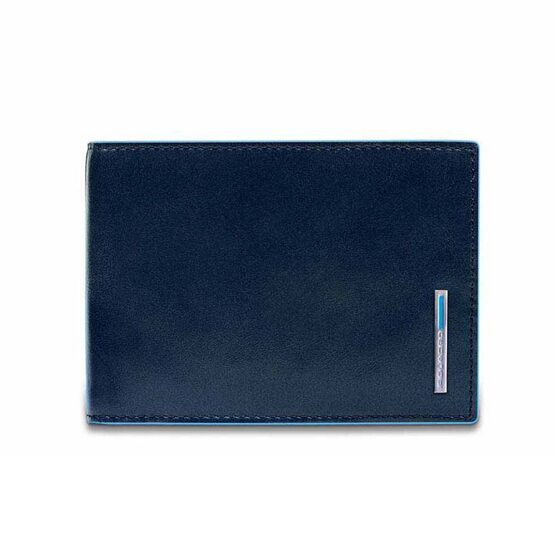 Blue Square - Portefeuille pour homme avec fenêtre à rabat pour carte d&#039;identité en bleu