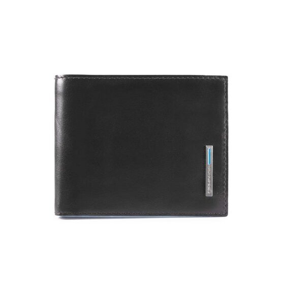 Blue Square - Portefeuille pour homme avec compartiment pour pièces de monnaie et cartes de crédit en noir