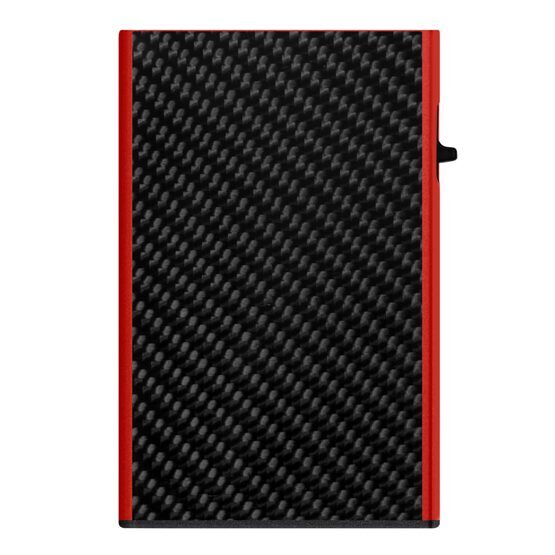 Portefeuille Click &amp; Slide en fibre de carbone Noir/Rouge