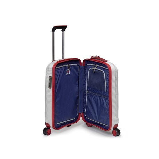 WE-GLAM Valise de bagage à main en blanc/rouge