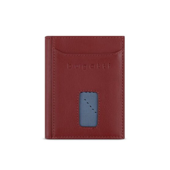 Secure Slim - Porte-cartes de crédit RFID avec compartiment à monnaie viennois rouge