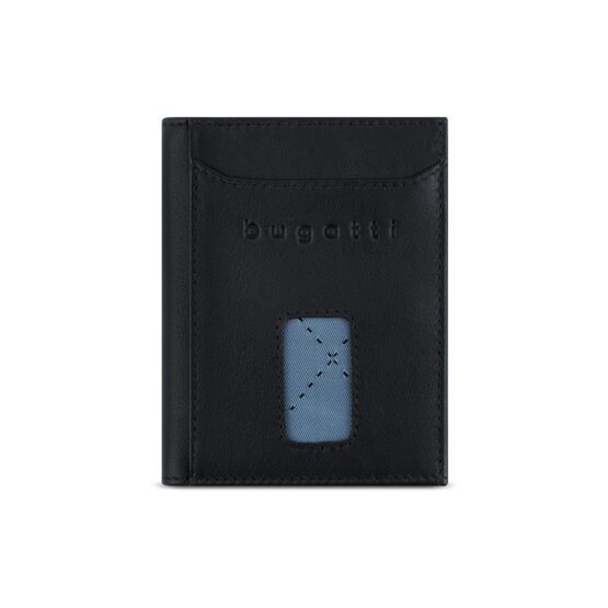 Secure Slim - Porte-cartes de crédit RFID avec poche viennoise pour monnaie Nappa noir