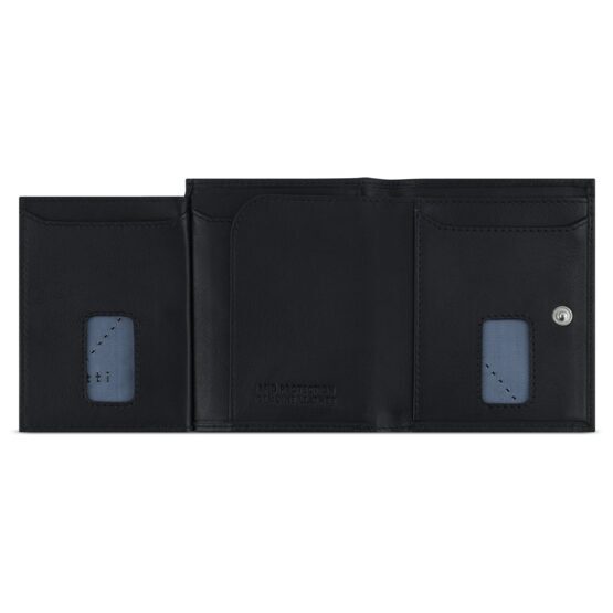 Secure Slim - Porte-cartes de crédit RFID avec poche viennoise pour monnaie Nappa noir