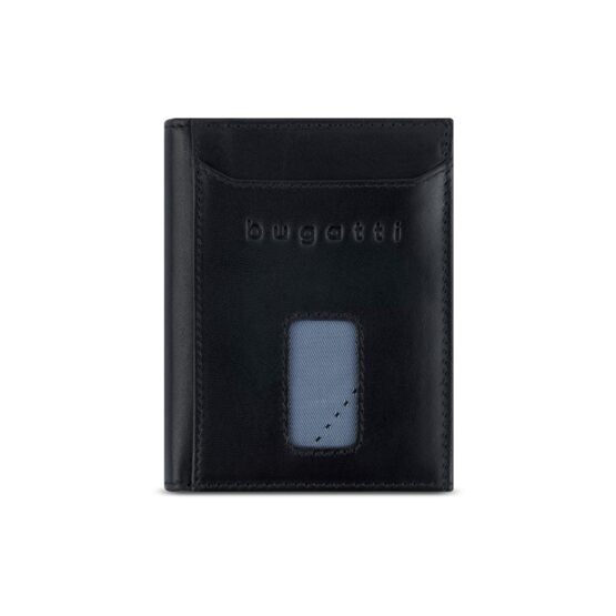 Secure Slim - Porte-cartes de crédit RFID avec compartiment à monnaie viennois Romano Noir