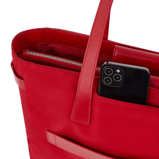 Sacoche pour laptops en tissu recyclé pour femmes, rouge