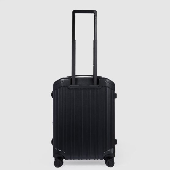 PQ-Light - Trolley à bagages à main avec compartiment frontal pour ordinateur portable/tablette en noir mat