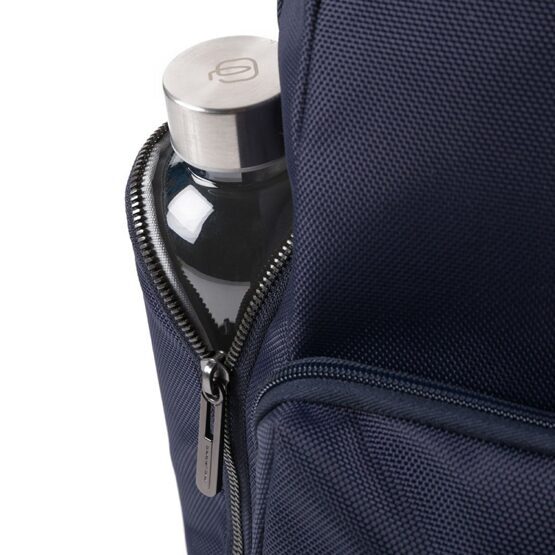 Sac à dos pour ordinateur portable en tissu recyclé Fast Check avec éclairage LED bleu