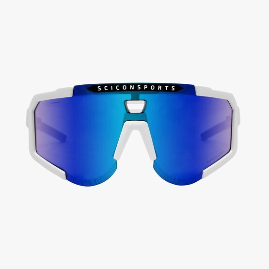 Aeroscope - Sport Performance Sunglasses, White/Multimirror Blue