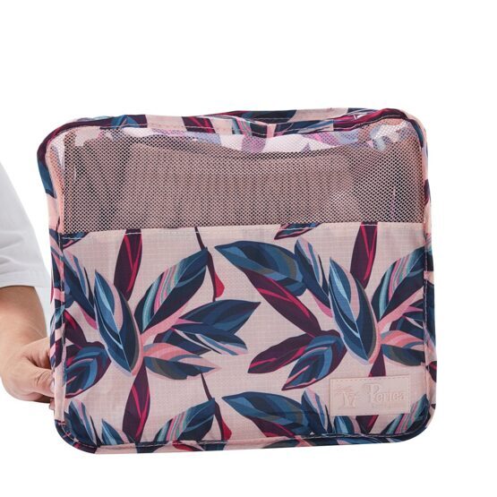 Lucy Travel Packing Cube Set Peach Leaves (en anglais)