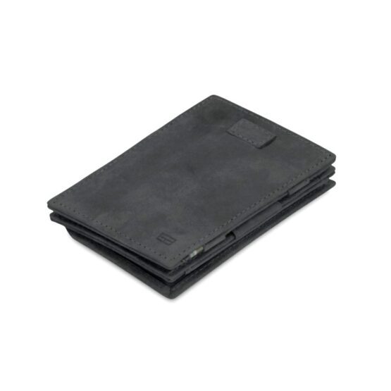 Cavare - Portefeuille Magic avec compartiment pour pièces de monnaie en cuir vintage noir carbone