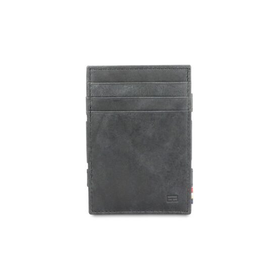 Essenziale - Portefeuille Magic en cuir brossé noir