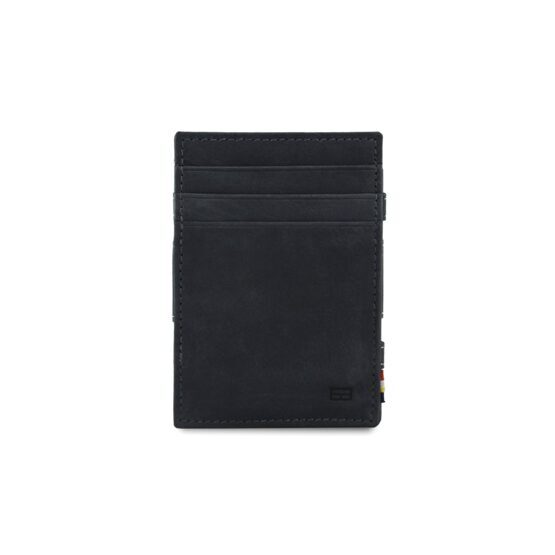 Essenziale - Portefeuille Magic en cuir vintage noir carbone