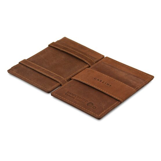 Essenziale - Portefeuille Magic en cuir vintage brun javane